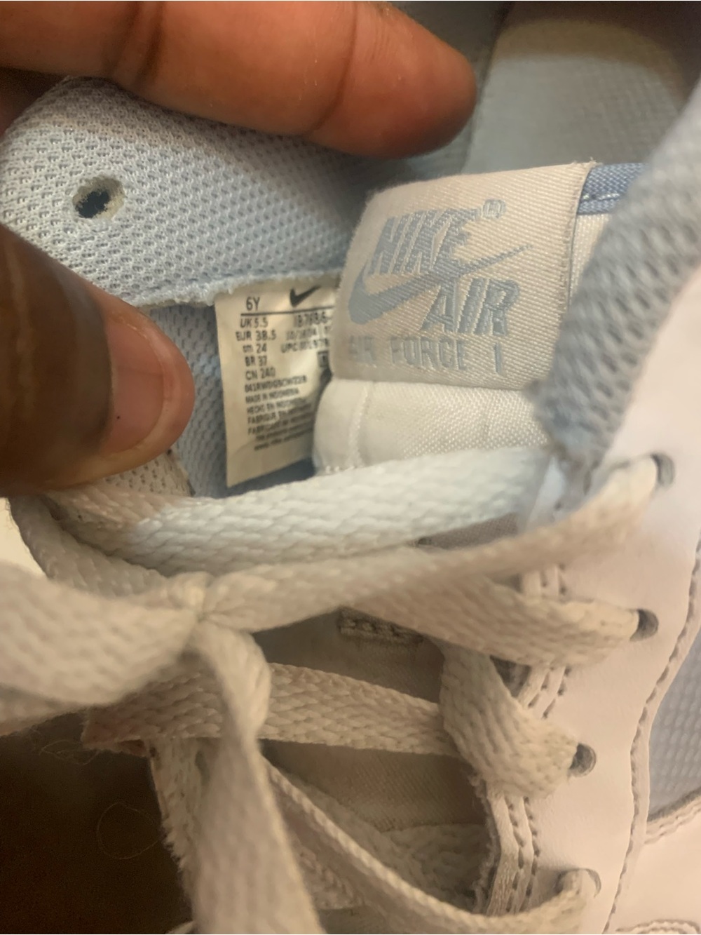 White/Light Blue Sneakers